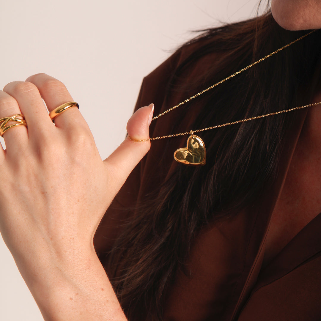 Fortis Molten Heart Pendant Necklace