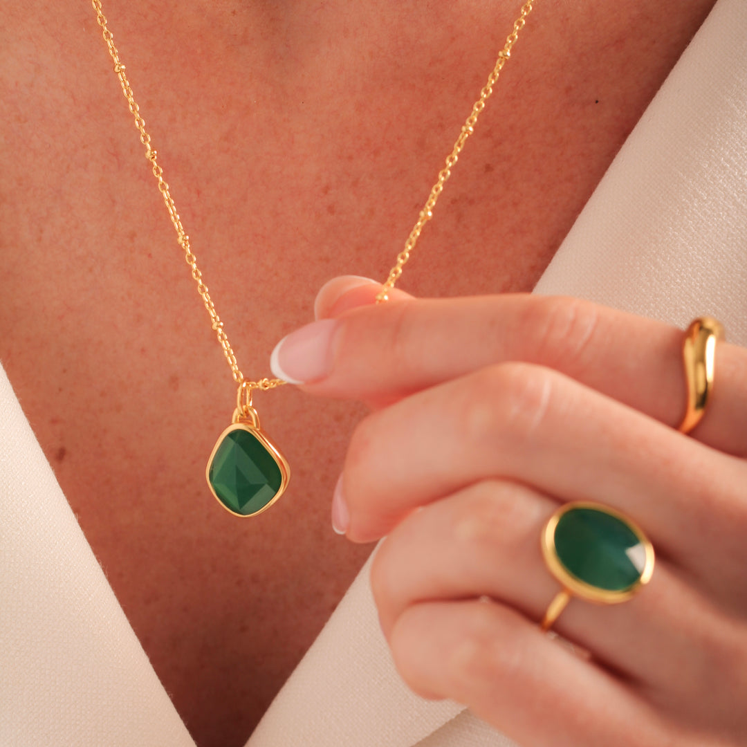 Safarah Green Gemstone Necklace